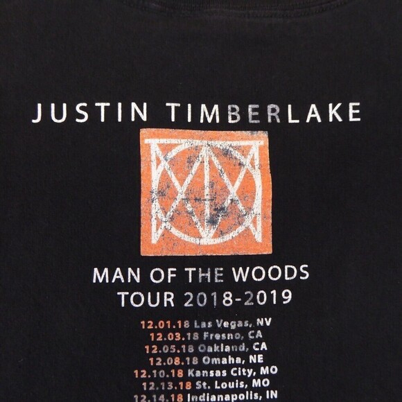 Justin Timberlake Shirt Mens Medium Black Graphic Tee The Man of the Woods Tour - Picture 6 of 11